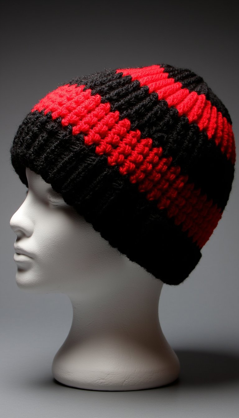 2. Cozy Team Color Striped Beanie