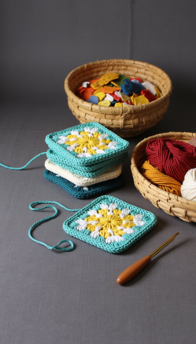 1. Classic Granny Square Coasters