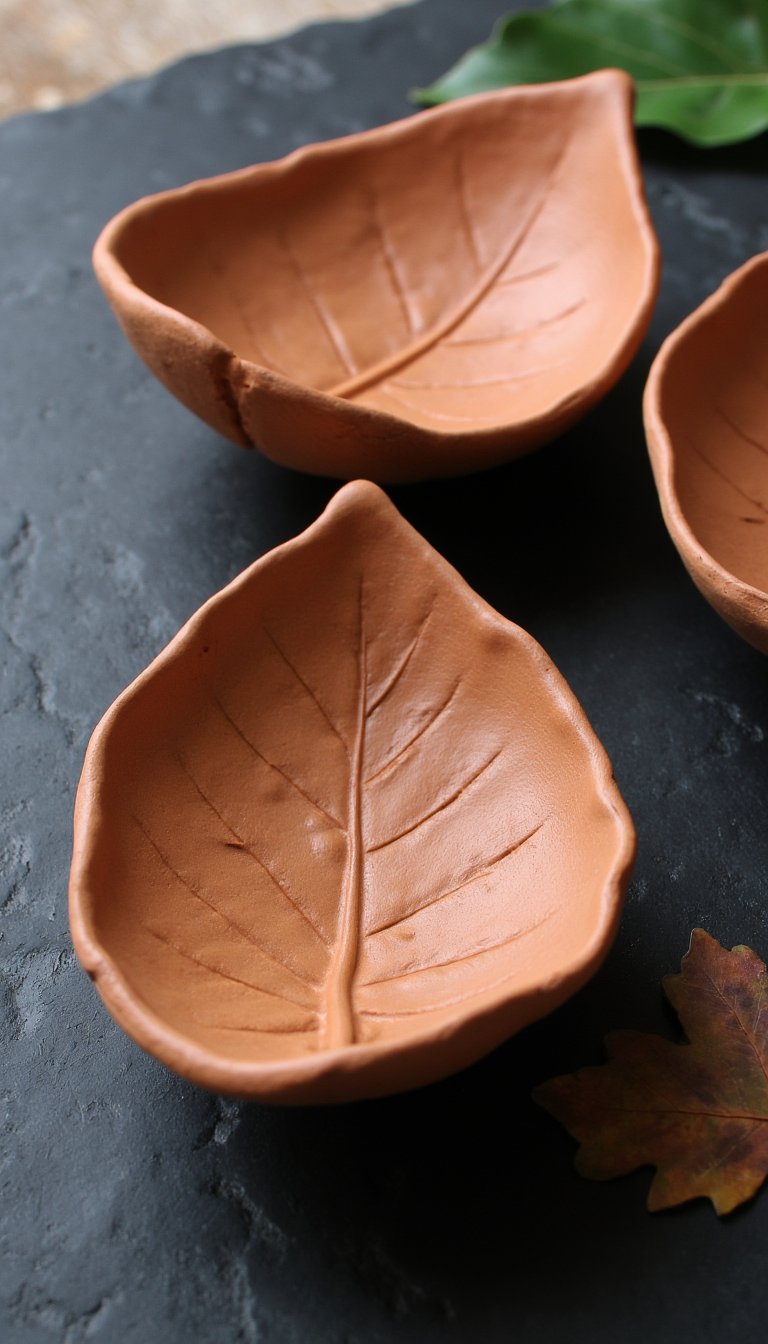 21. Imprinted Leaf Dishes