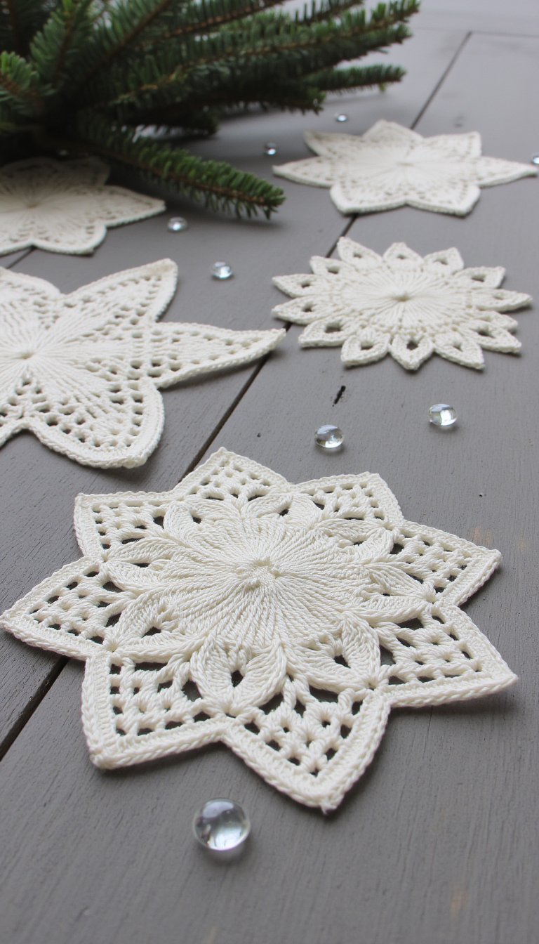 9. Elegant Snowflake Doilies