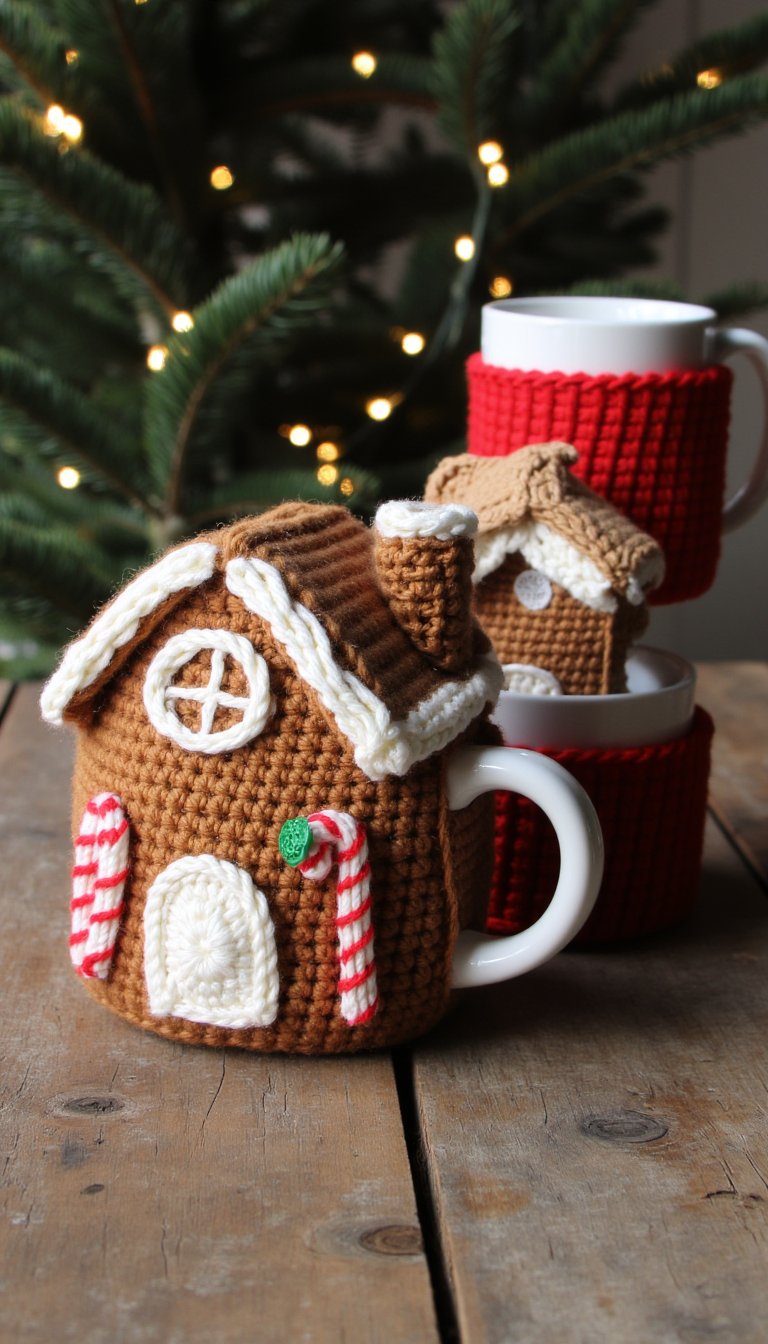 5. Gingerbread House Cozies & Mug Hugs