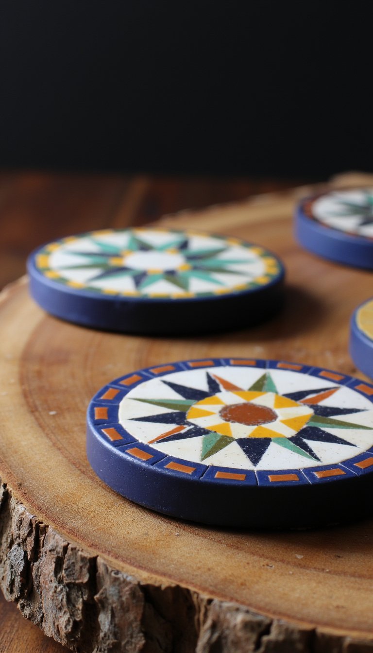 10. Mosaic Tile Coasters