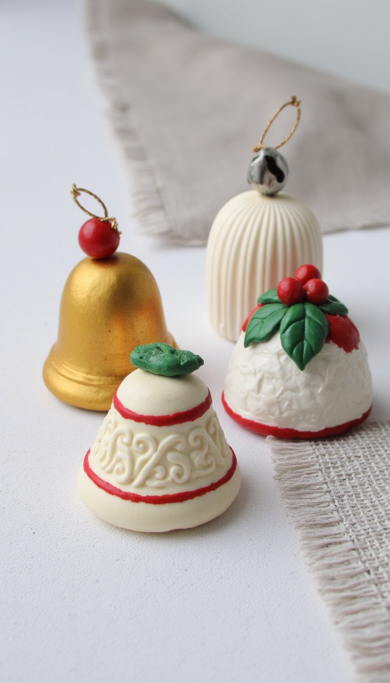 13. Simple Clay Bell Ornaments
