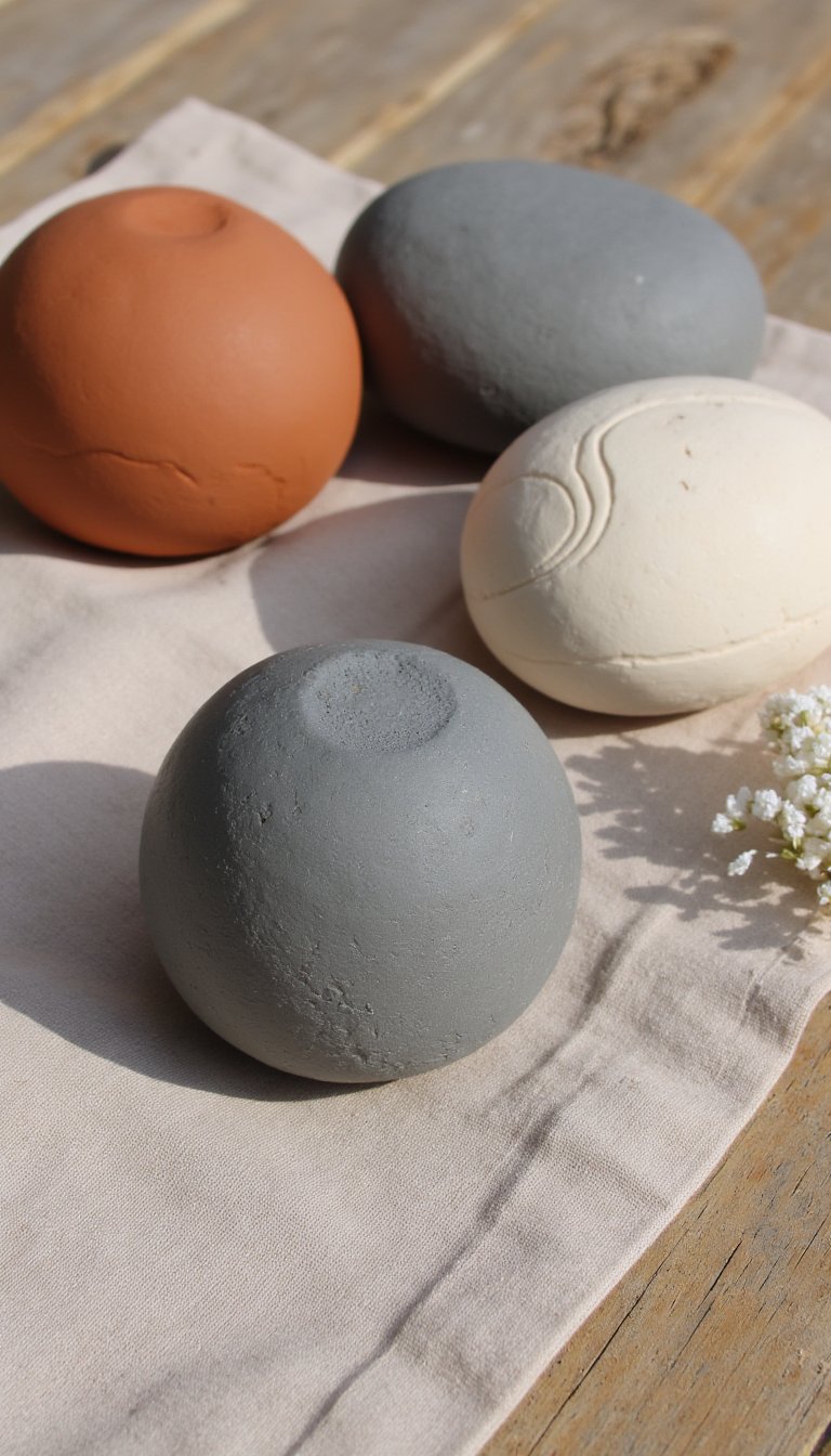 8. Clay "Stone" Paperweights