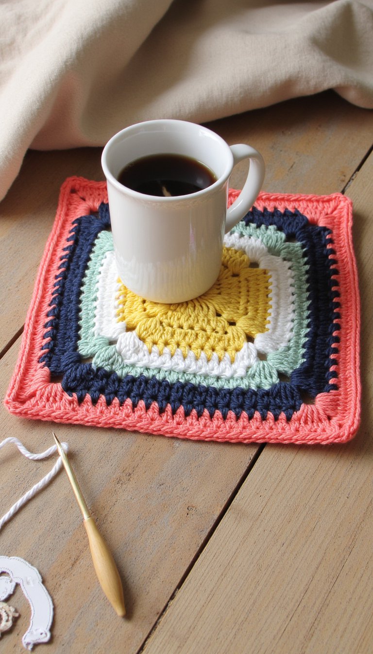 1. The Classic Granny Square Coaster