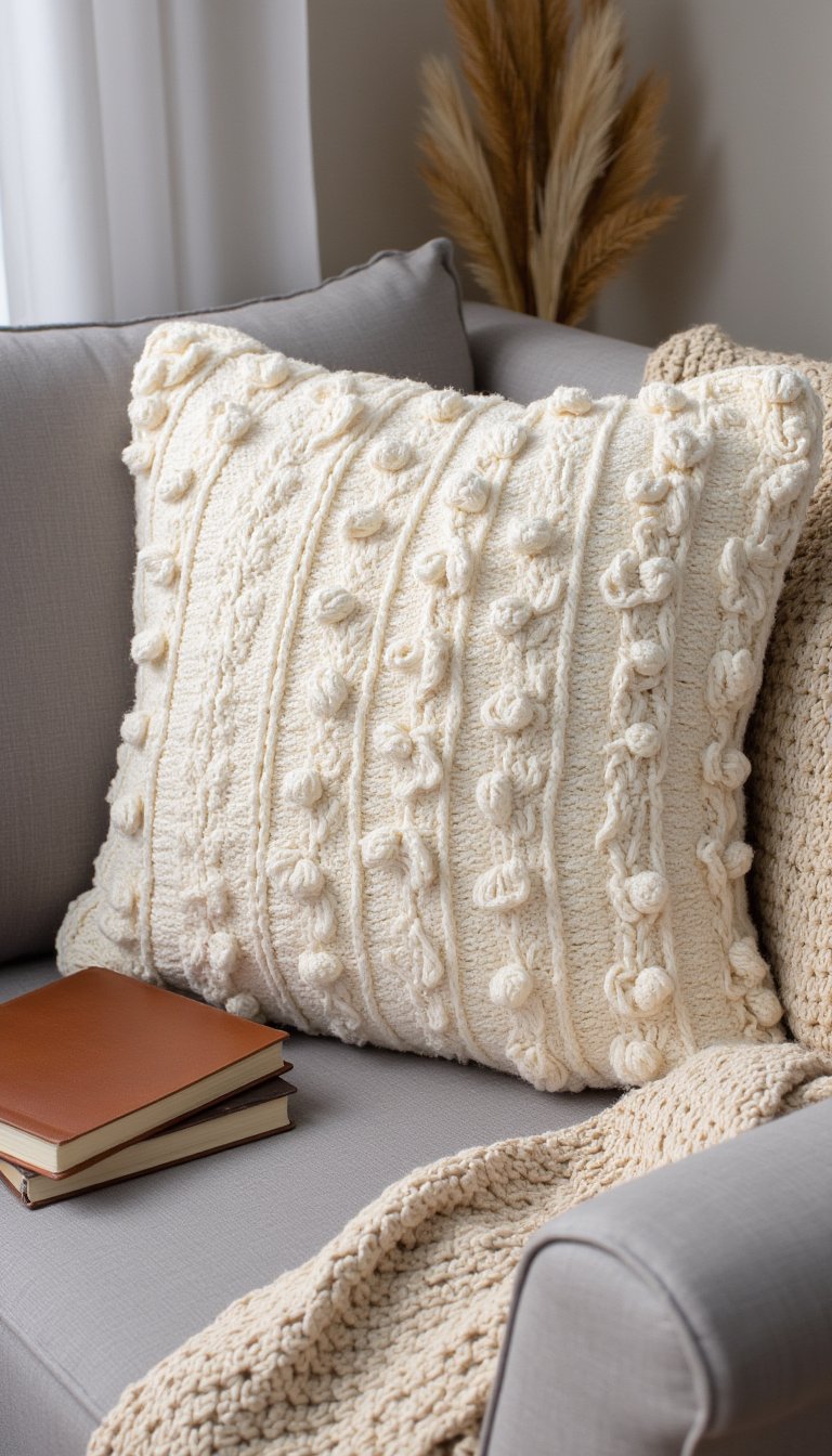 14. A Cozy, Textured Throw Pillow Cover