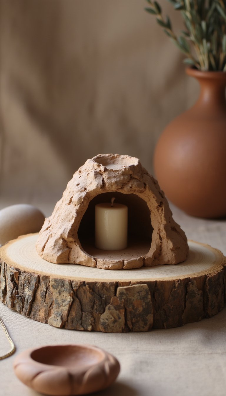 18. Rustic Candle Holder Cave
