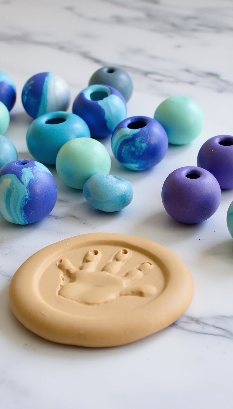 11. Marbled Clay Beads