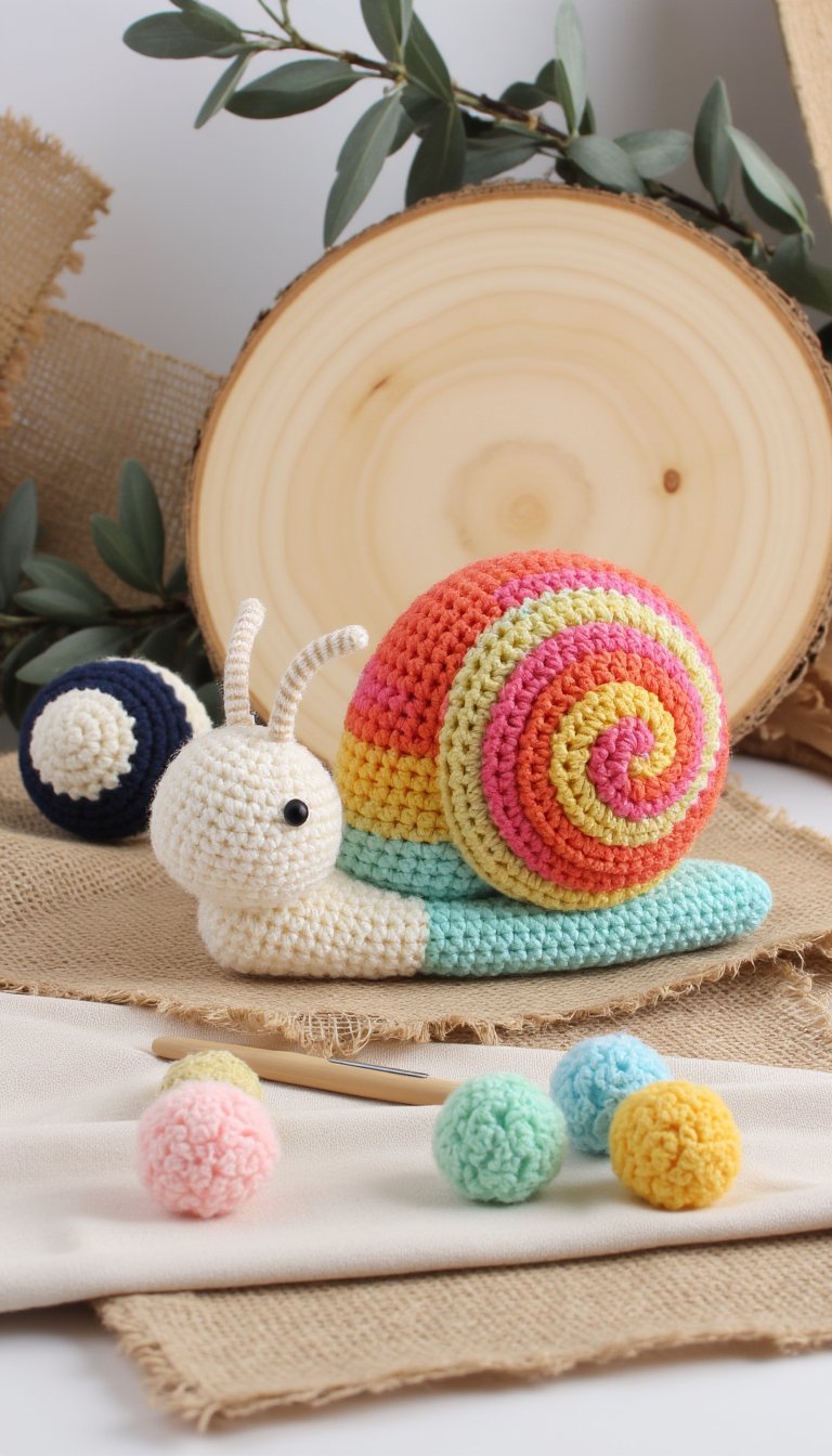 6. A Snail with a Colorful, Textured Shell