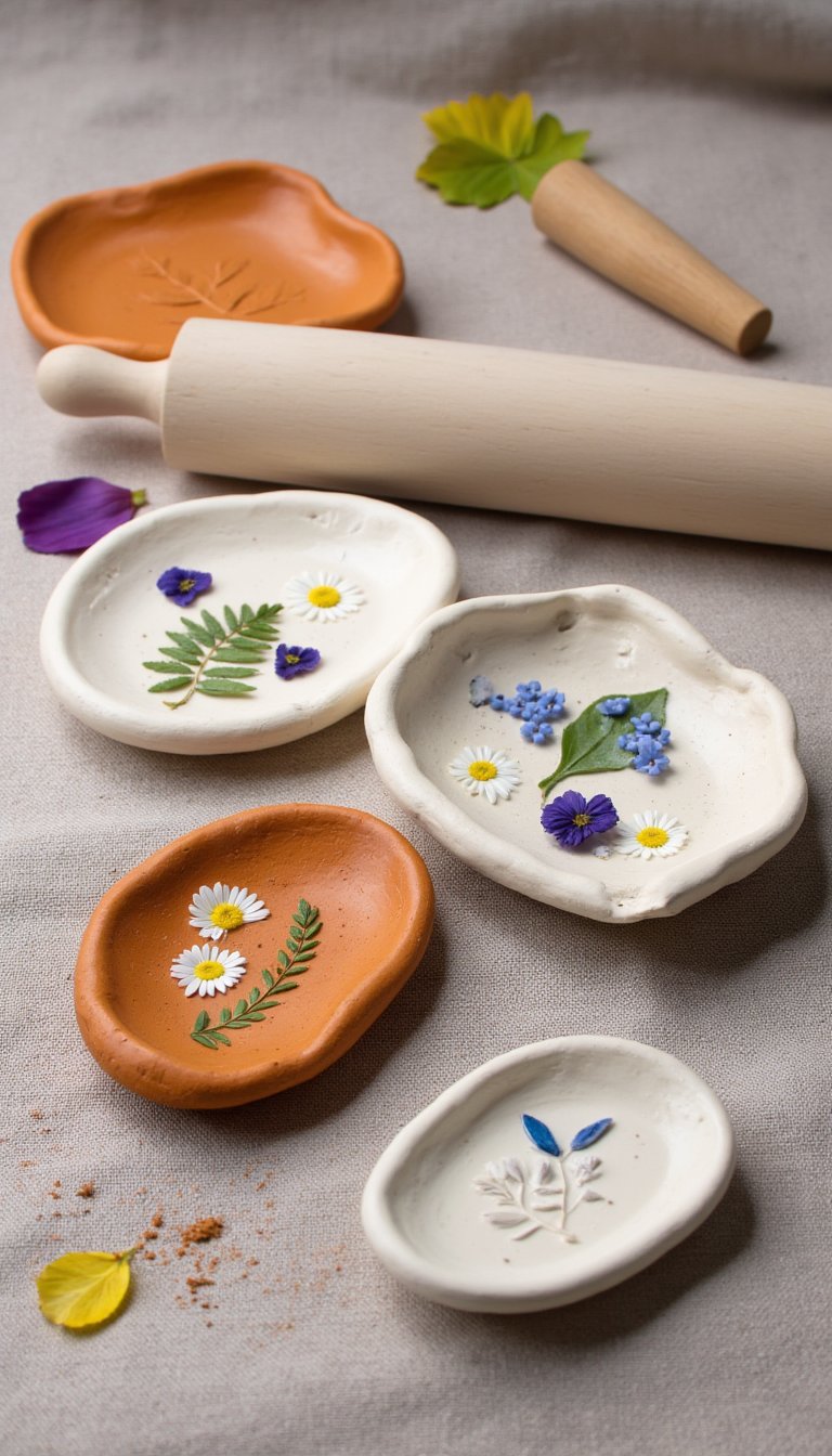 16. Pressed Flower Trinket Dishes