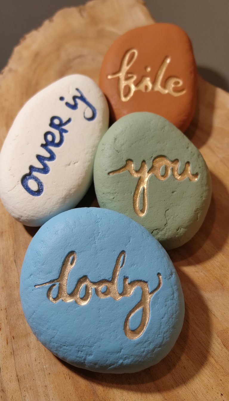 24. Hand-Lettered Inspirational Stones