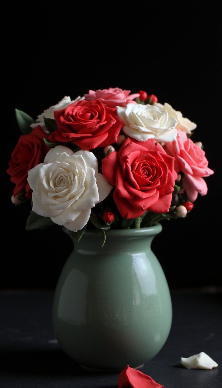 5. Clay Rose Bouquets That Never Wilt