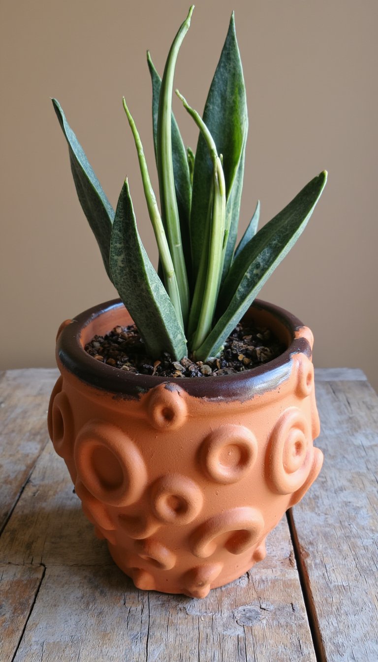 2. Custom-Coiled Plant Pot