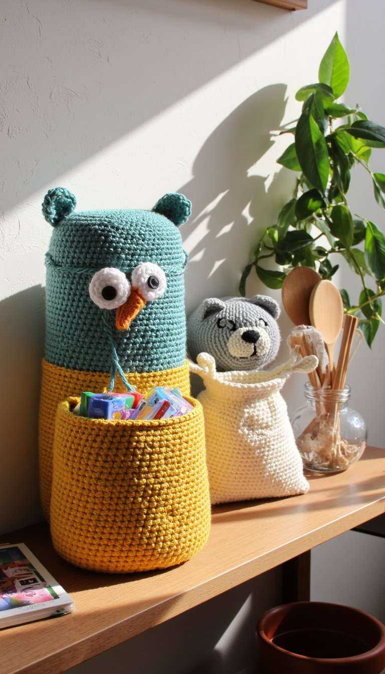 17. Cute and Functional "Grocery Bag" Holders