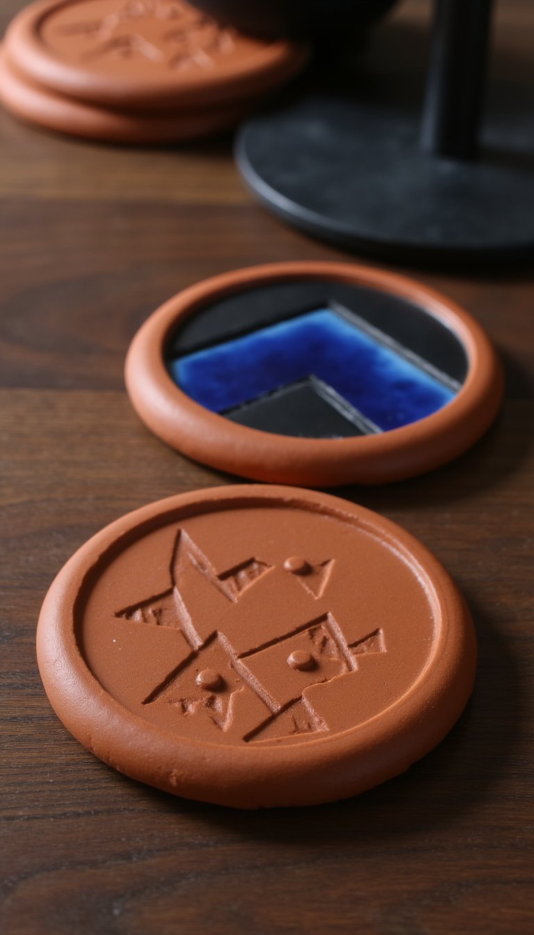 3. Clay Coasters for His Gaming or Work Desk