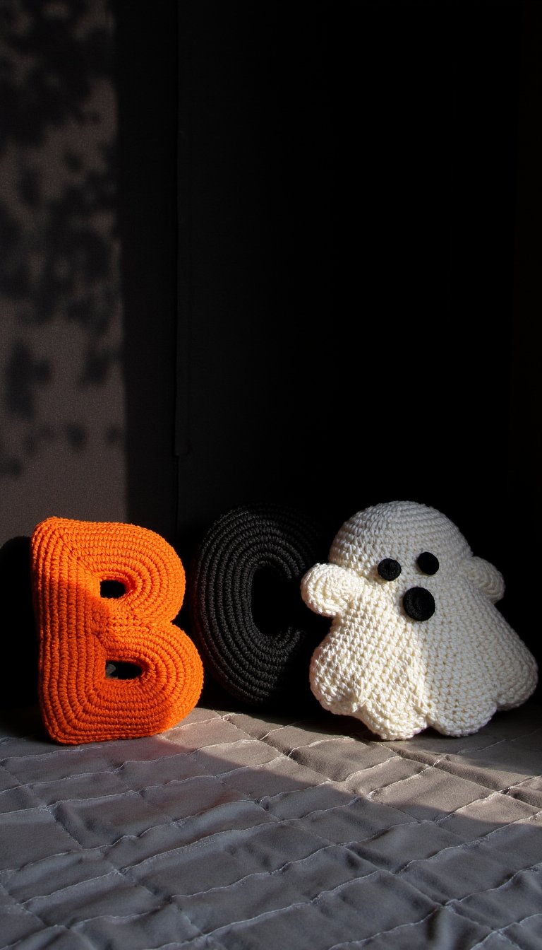 8. “Boo” Letter Pillows