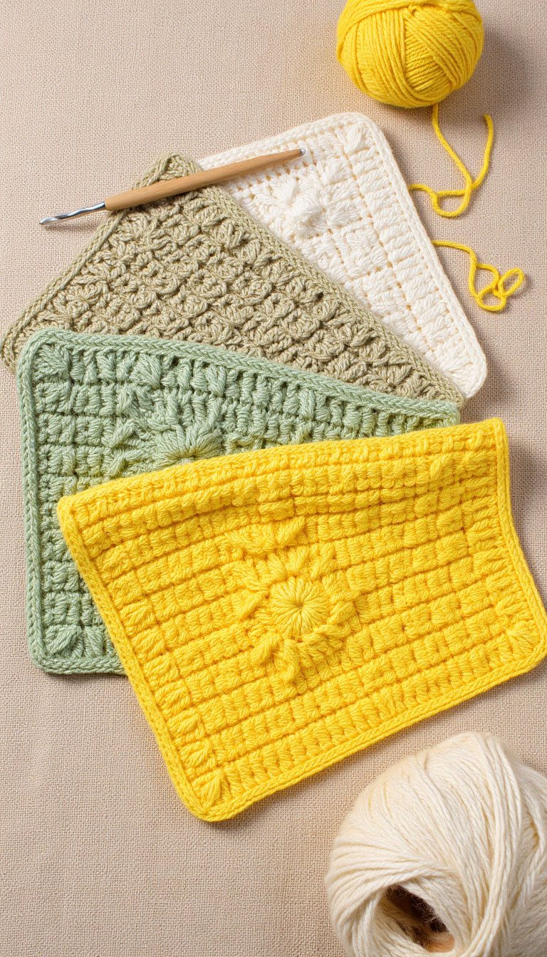 7. A Set of Dishcloths with a New Stitch