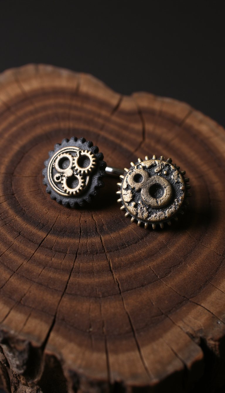 21. Steampunk Gears Cufflinks