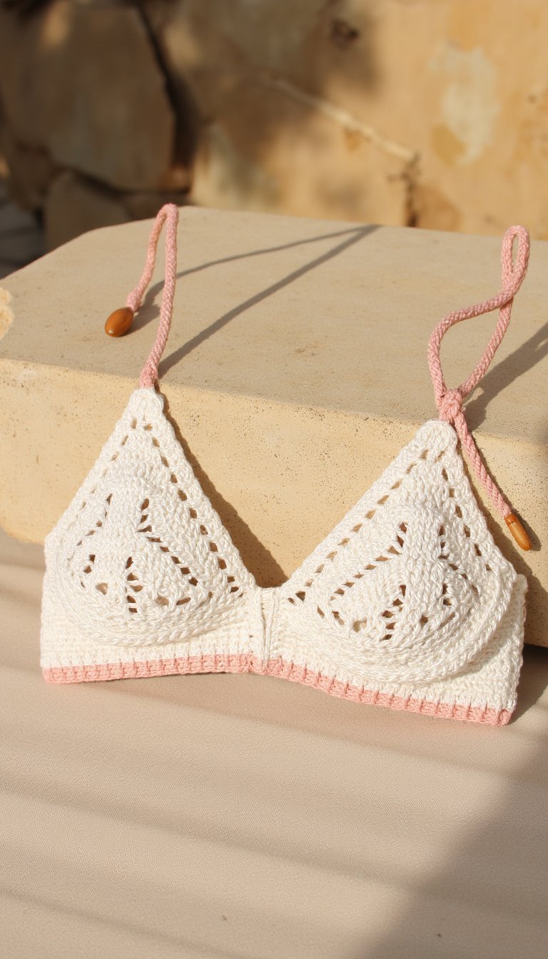 11. Crochet Bralette with Adjustable Ties