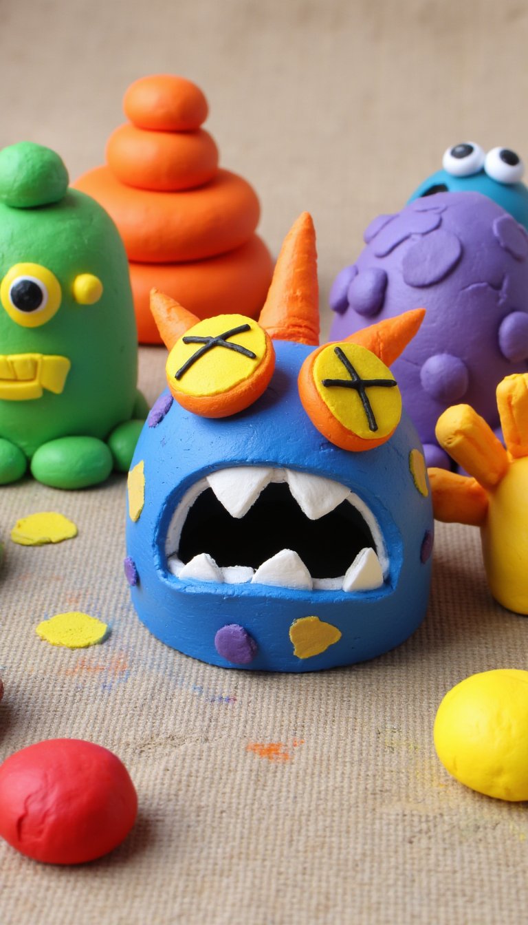 7. Colorful Pinch Pot Monsters