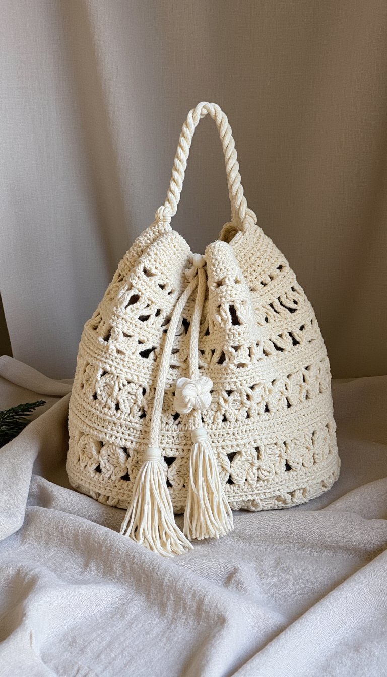 14. Modern Macramé-Inspired Bag