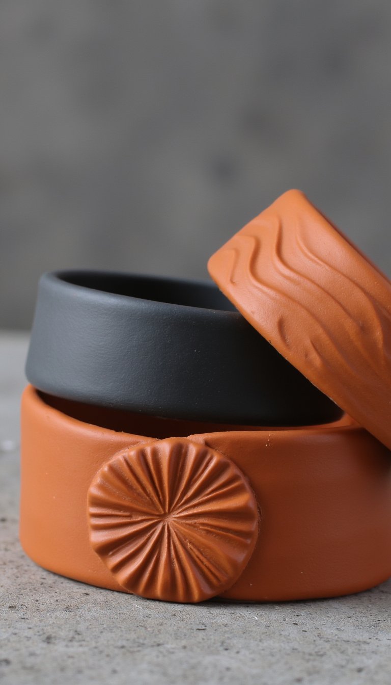 23. Simple Clay Bracelet Cuffs
