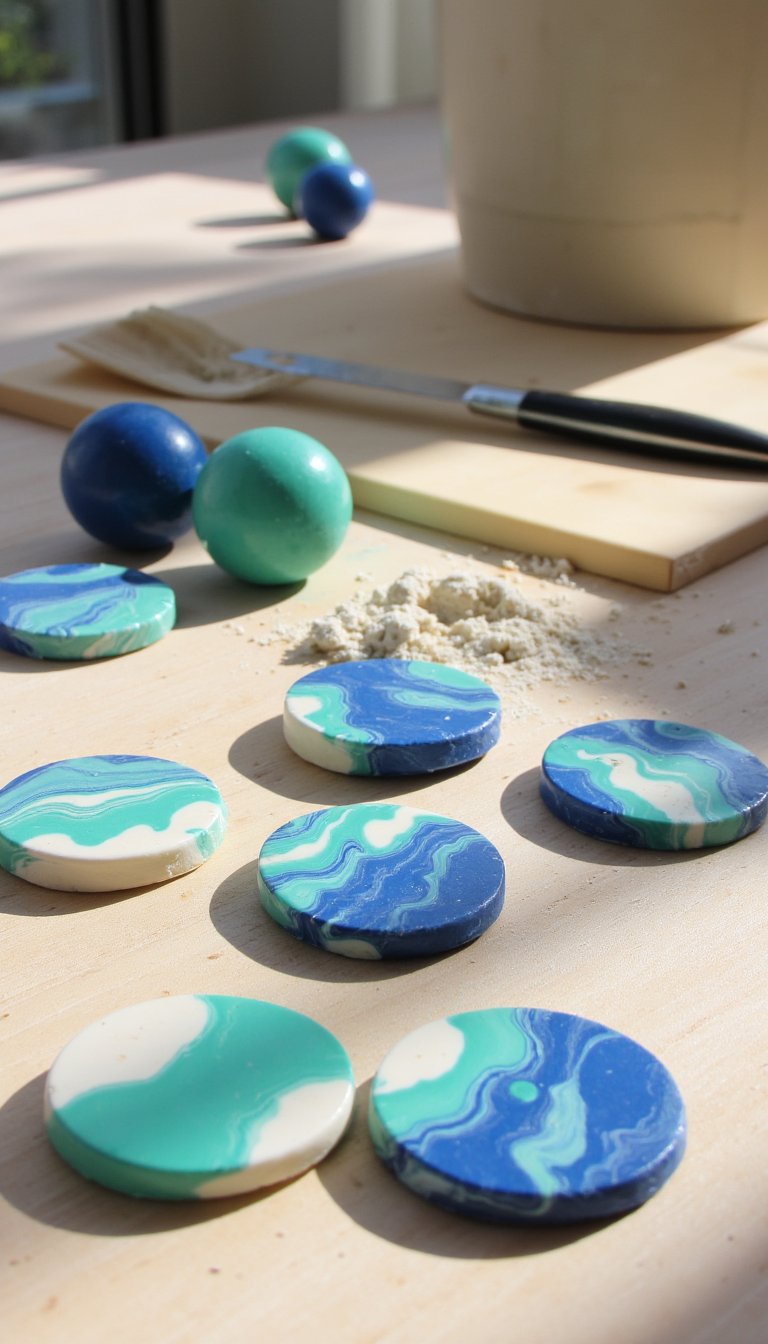 15. Marbled Clay Magnets