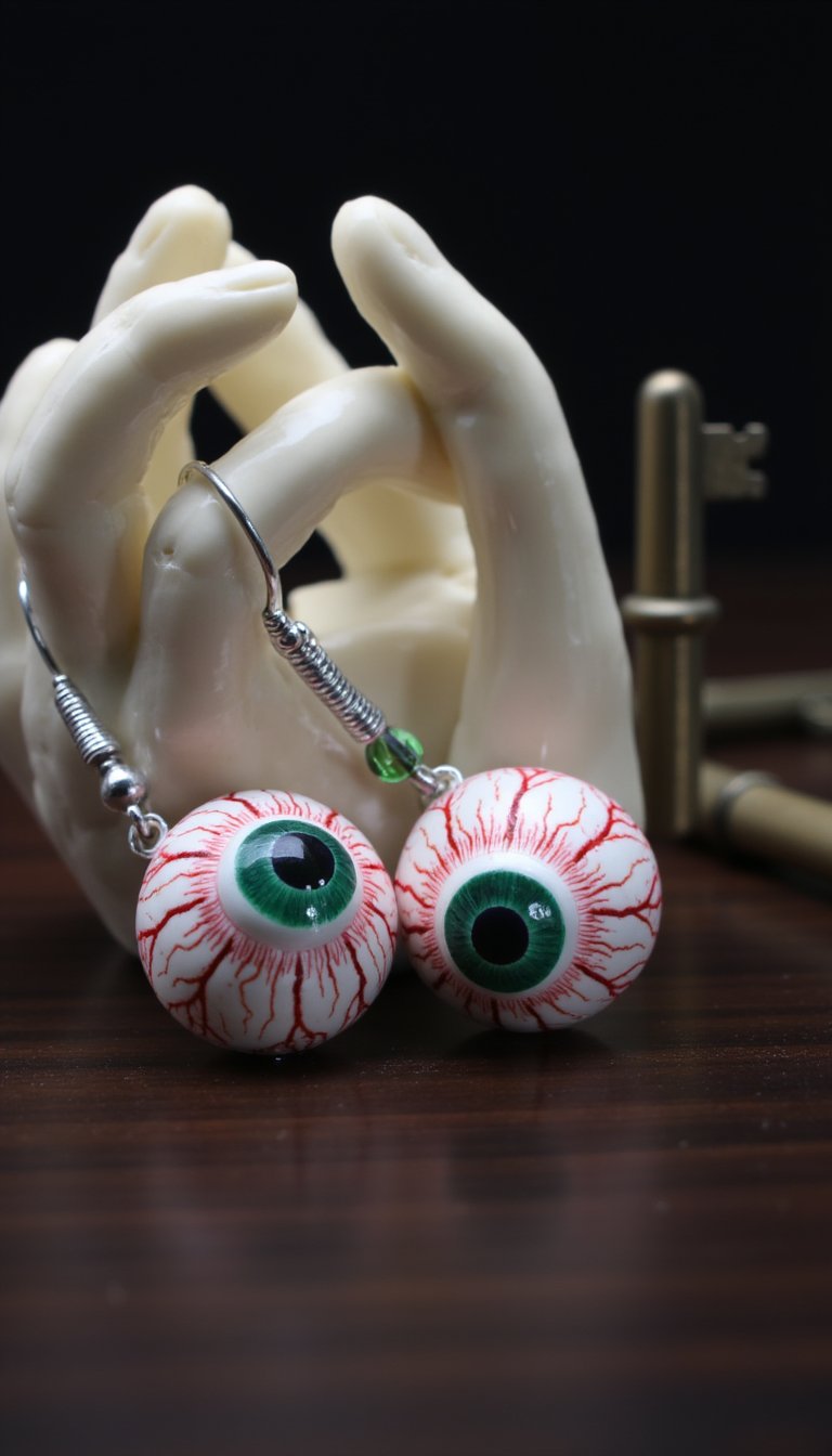 14. Bloodshot Eyeball Earrings