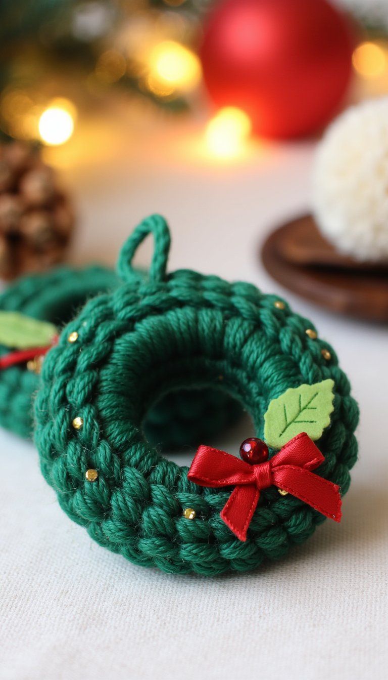 7. Festive Mini Wreath Ornaments