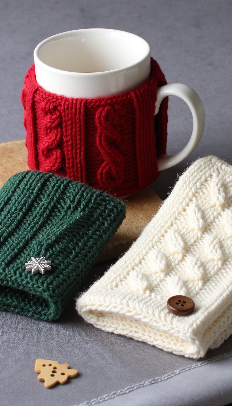 4. Cozy Cable-Knit Mug Huggers