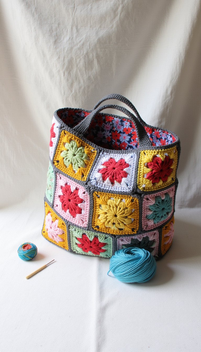 1. The Classic Granny Square Tote