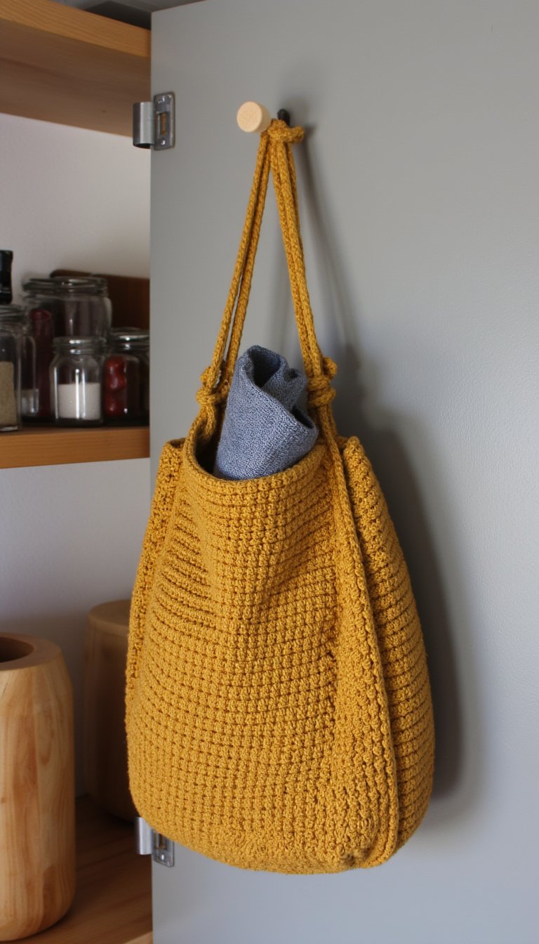 13. A Chic Grocery Bag Holder