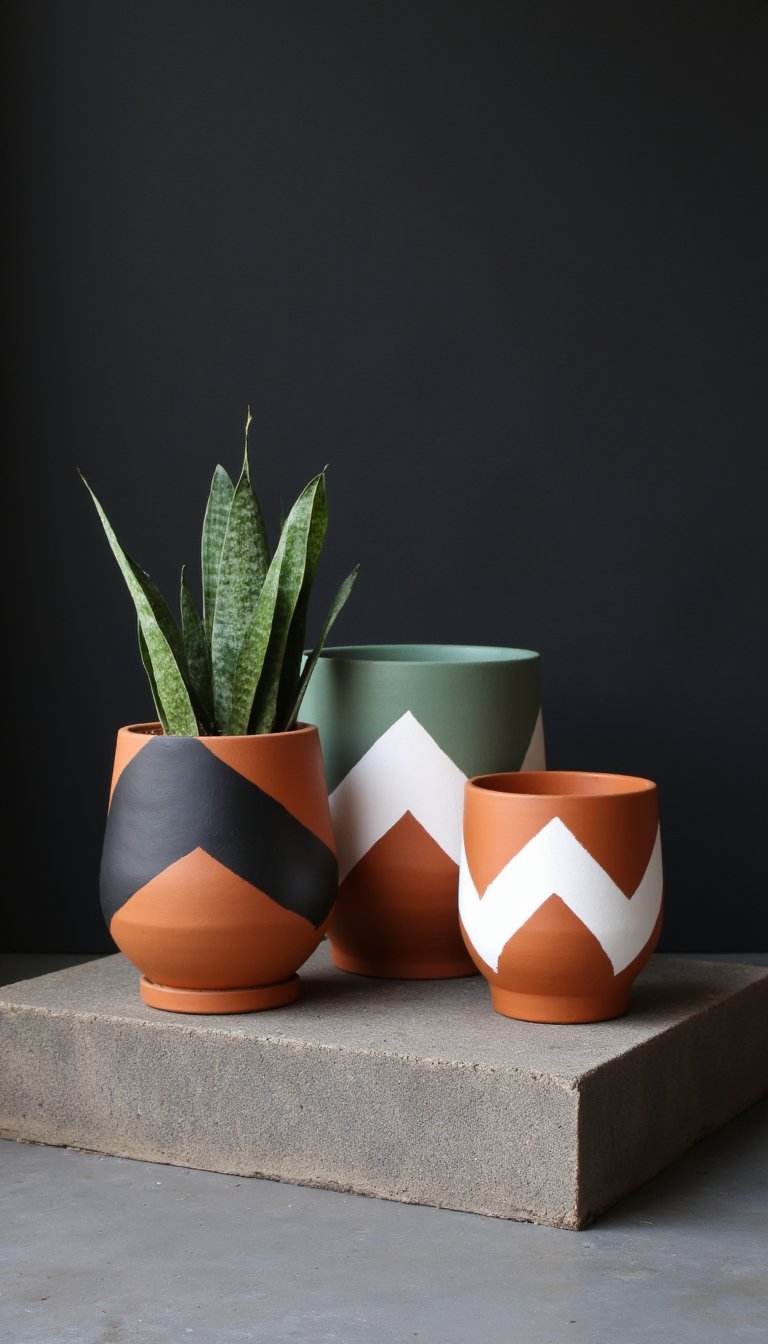 3. A Modern Geometric Planter Trio
