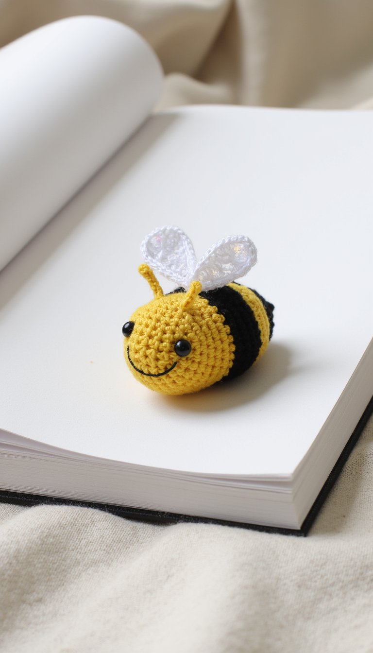 2. A Tiny, Smiling Amigurumi Bee