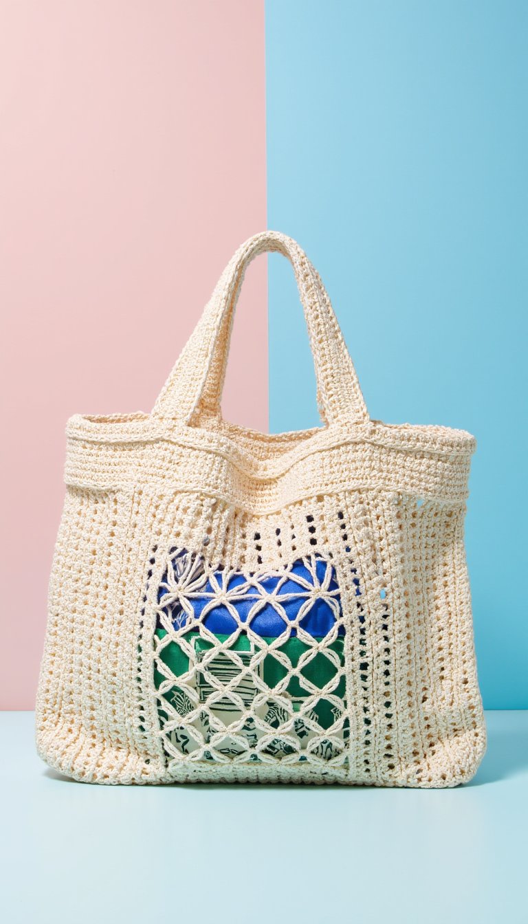 9. See-Through Filet Crochet Bag