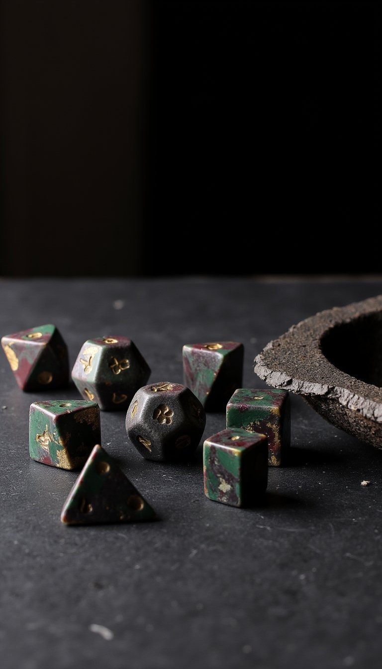 10. Clay Dice Set & Tray for Game Night