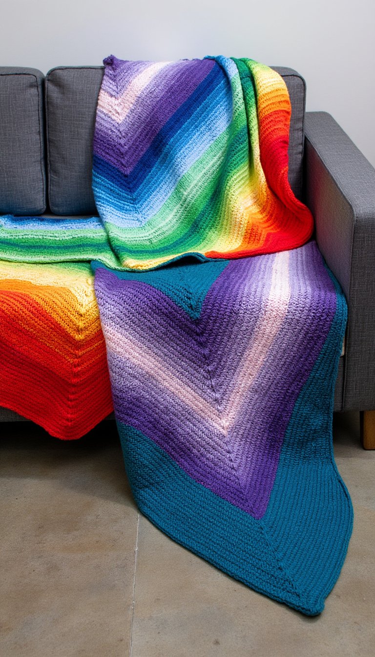 7. A Dynamic Chevron Pattern Afghan