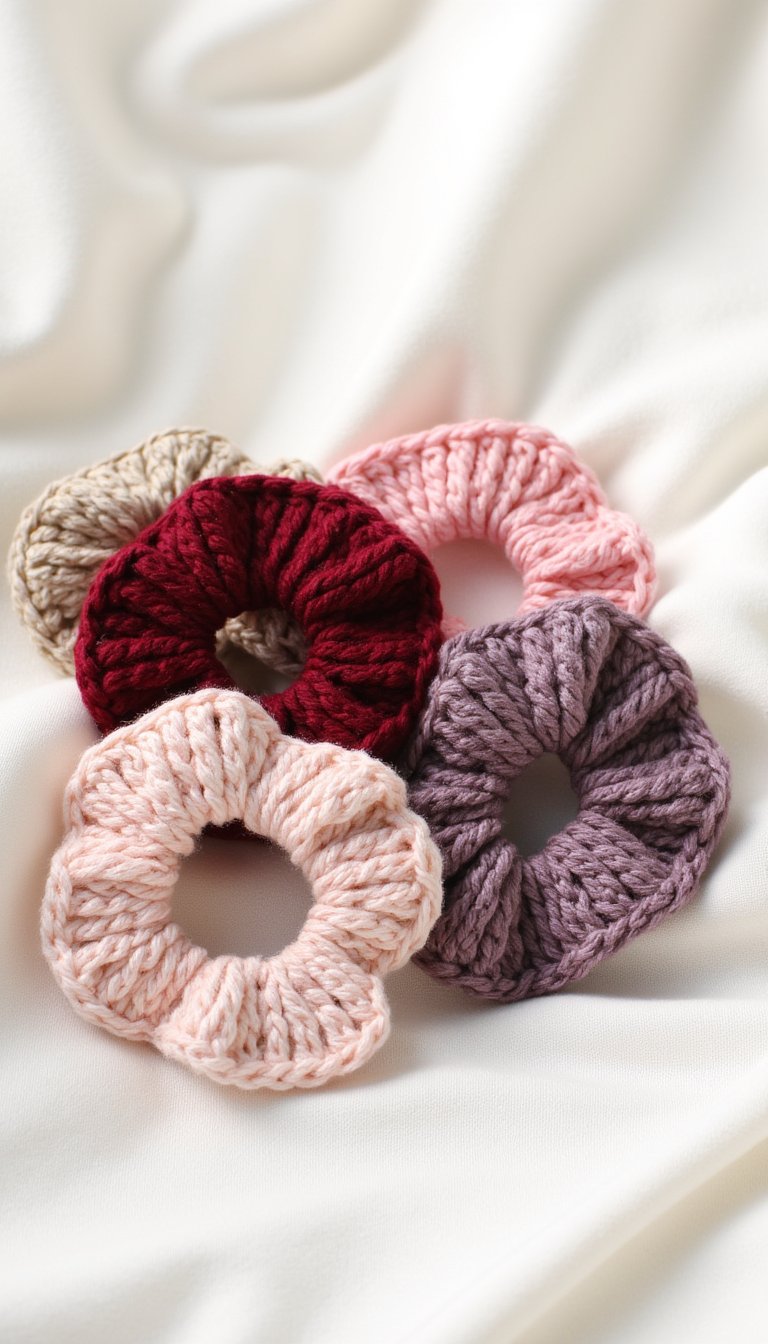 4. Hug-in-a-Ball: Simple Crochet Scrunchies
