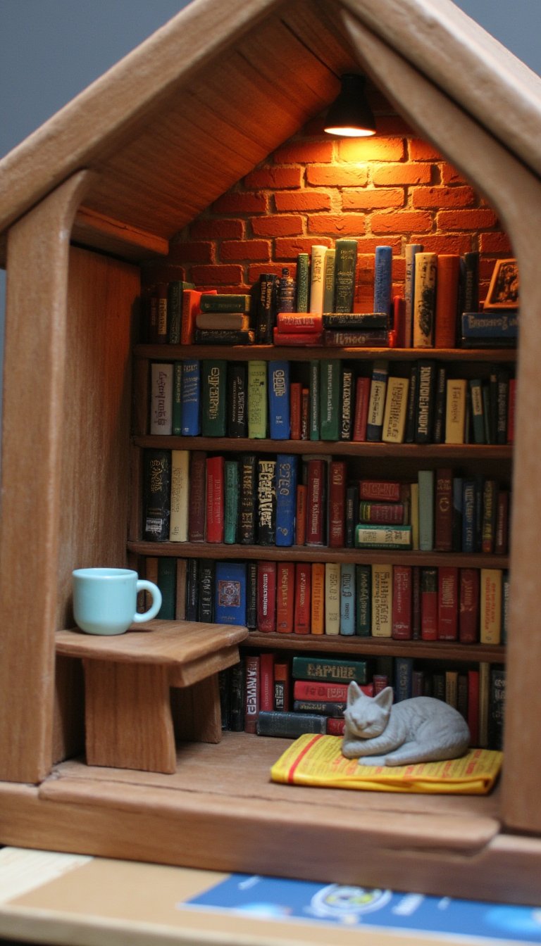 6. Tiny, Fully-Stocked Book Nook