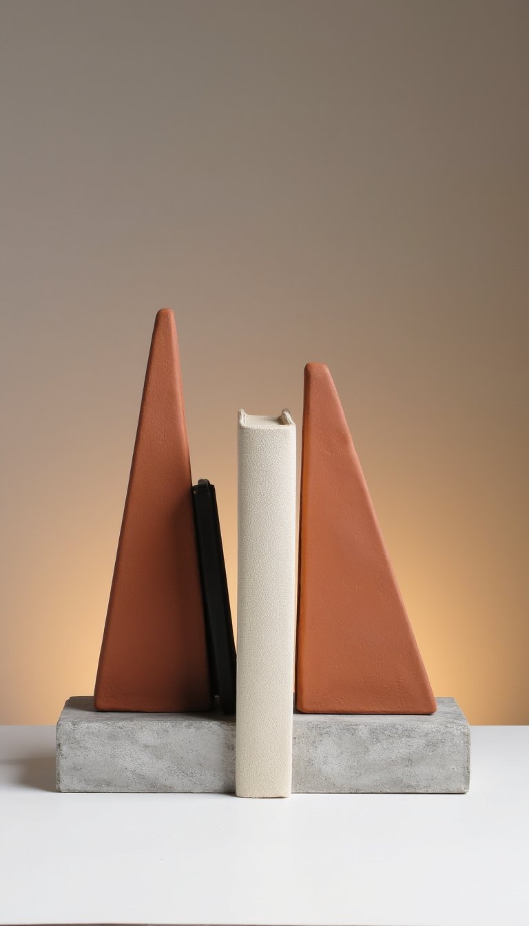 6. Modern Clay Bookends