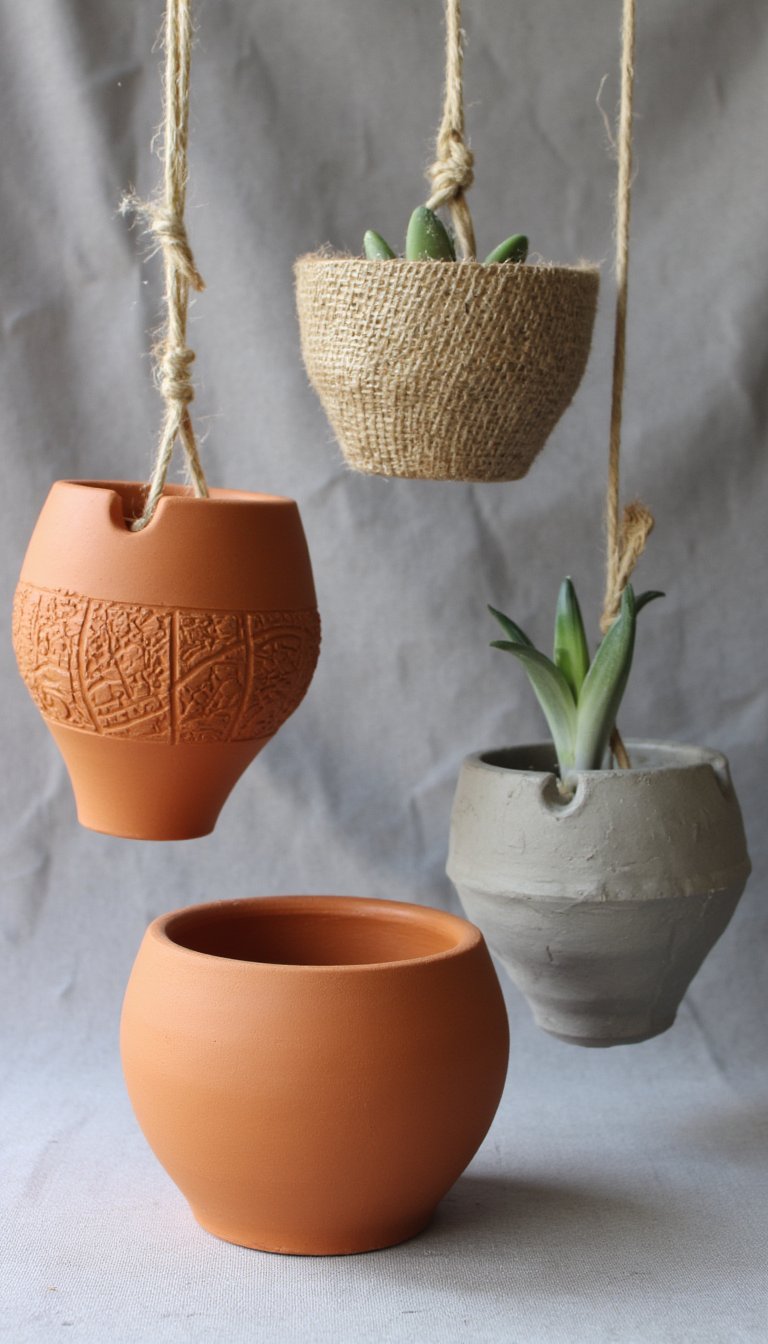 3. Hanging Pinch Pot Planters