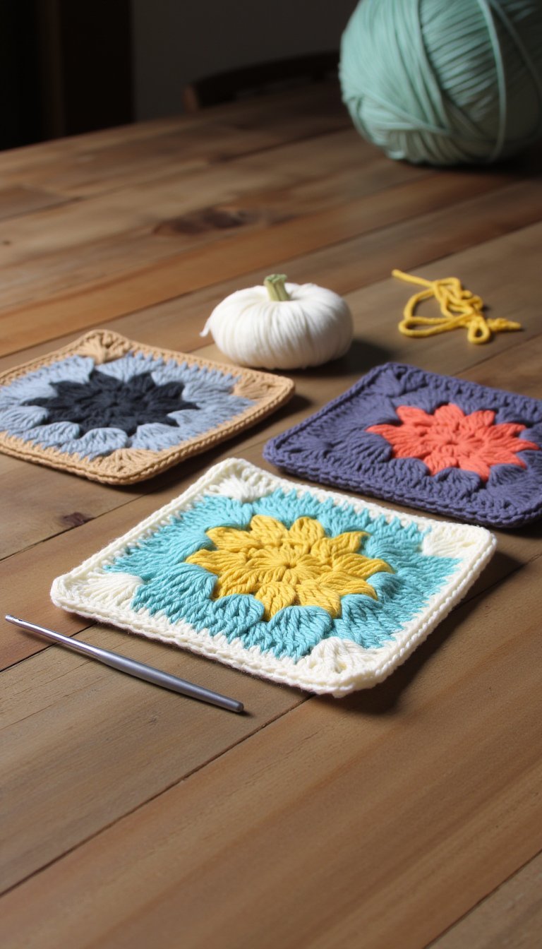 1. Classic Granny Square Coasters