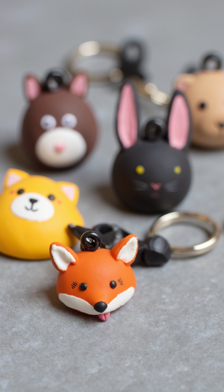 7. Animal Portrait Keychains