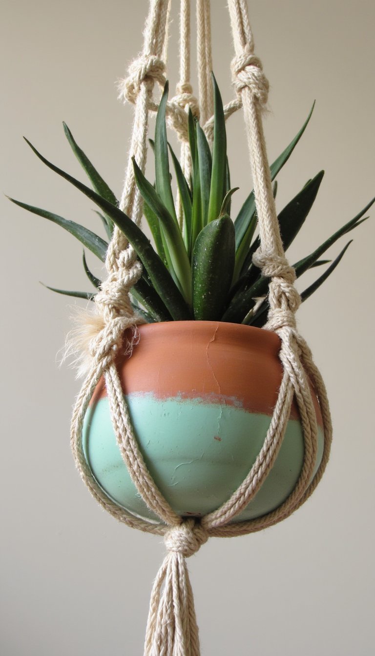 8. Hanging Planter with Macrame