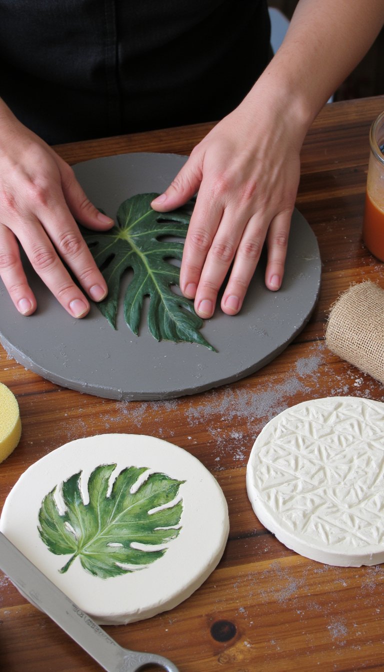 4. Textured Coasters