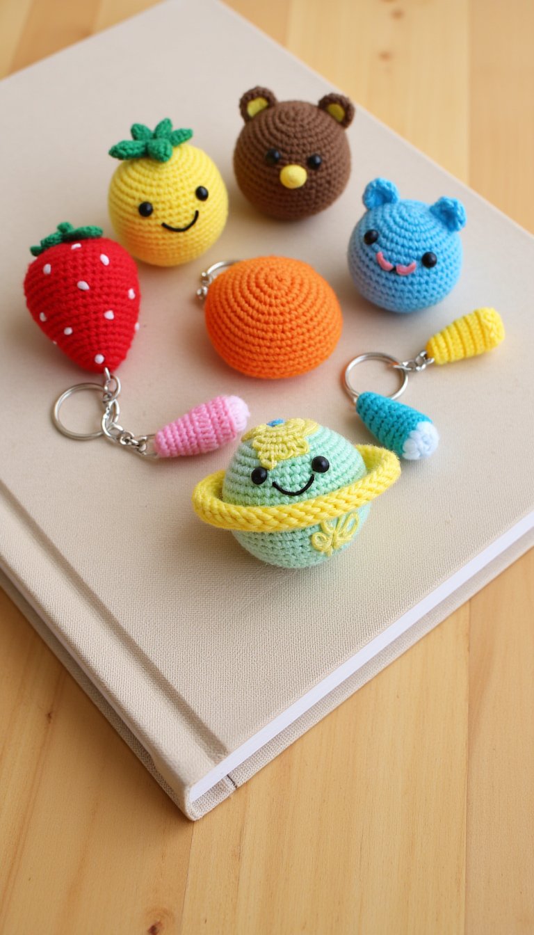 3. Tiny Amigurumi Keychains