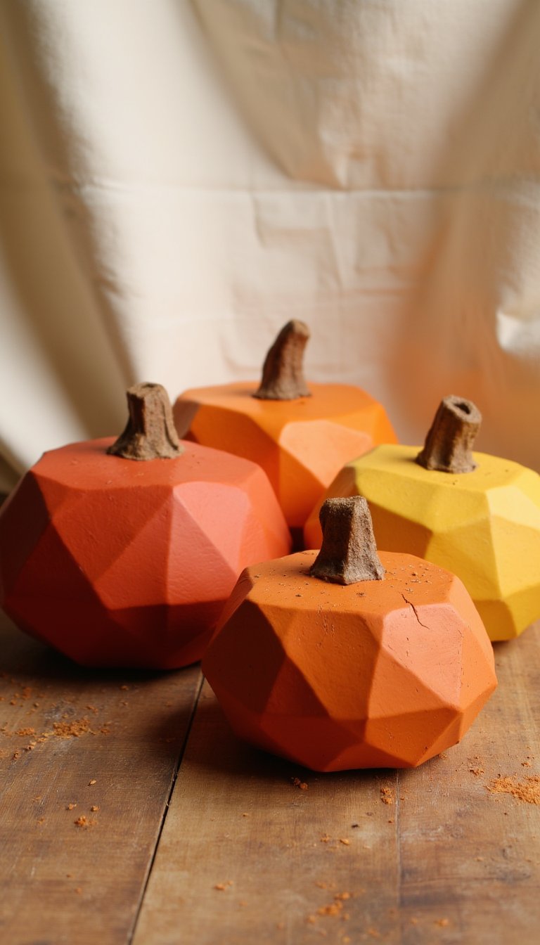 7. Modern Geometric Faceted Pumpkins