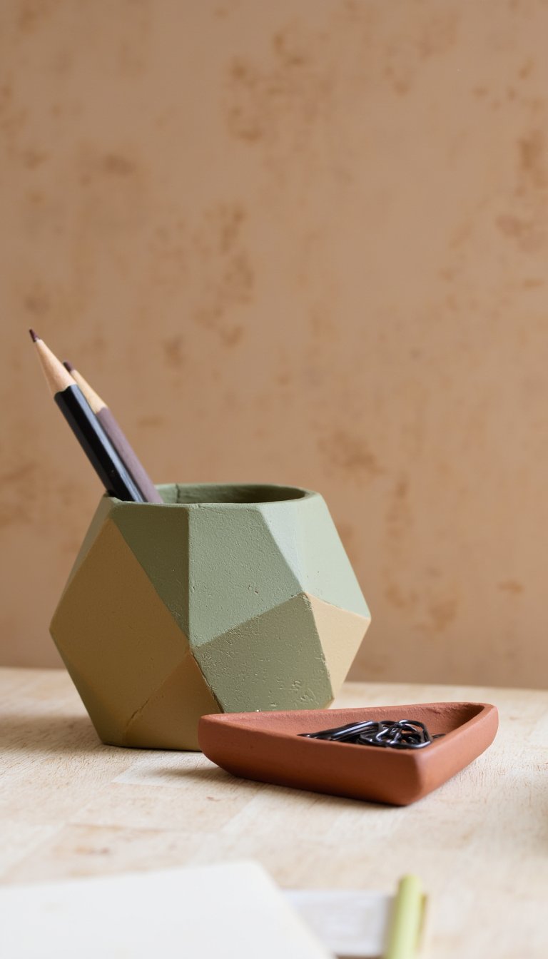 5. Geometric Desk Organizers
