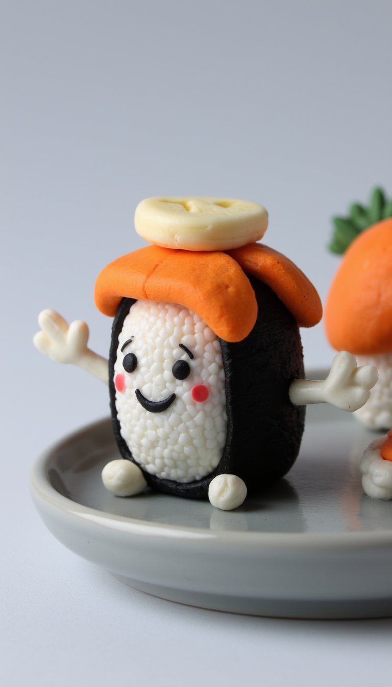 18. Sushi Roll Wave with a Smiley Face
