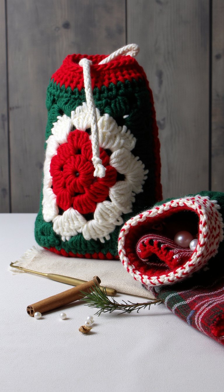 6. Granny Square Gift Bags